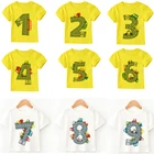 Футболка с мультяшным принтом автомобиля для маленьких детей, для мальчиков и девочек, тонкая летняя одежда с коротким рукавом, белая, желтая, одежда для подарка на день рождения