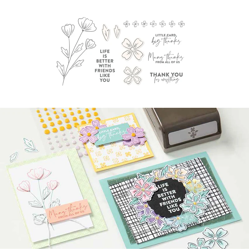 

2021 Flowers Bouquet Metal Cutting Dies and Stamps Letters Words for Scrapbooking Craft Stencil DIY Album Template Decor Model