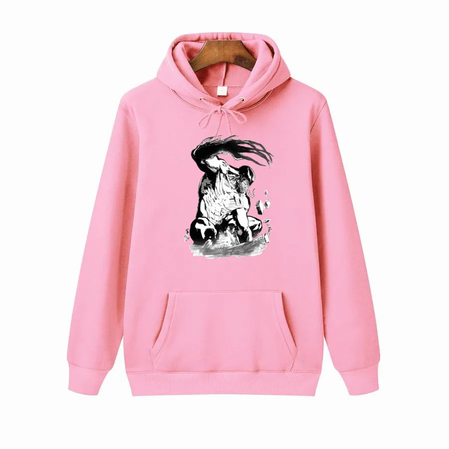 Толстовка мужская зимняя однотонная с длинным рукавом и капюшоном|Мужские