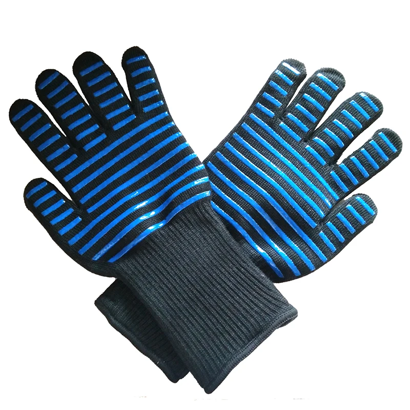 blue glove 2 шт FSUP защитные перчатки 500 °C термостойкие перчатки для барбекю Кухонные противопожарные перчатки для микроволновой печи - Цвет: blue glove
