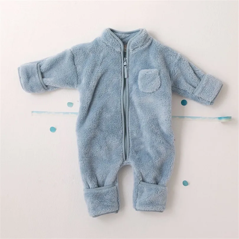 

Baby Winter Clothes Newborn Baby Romper Jumpsuit With Hat Velvet Infant Toddler Baby Jumpsuits Playsuit Boy Girl Romper Overalls