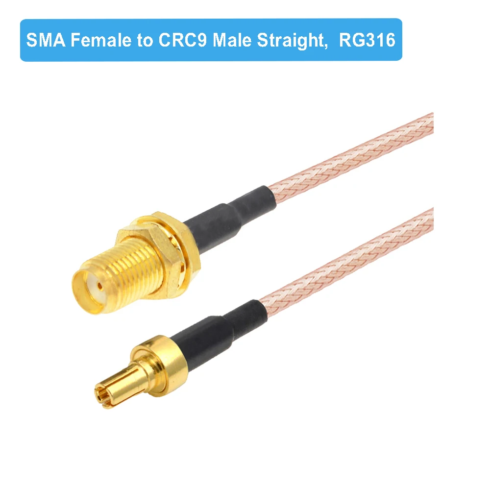 Коннектор SMA мама-CRC9 папа под прямым углом кабель RG316 Pigtail Коаксиальная Перемычка