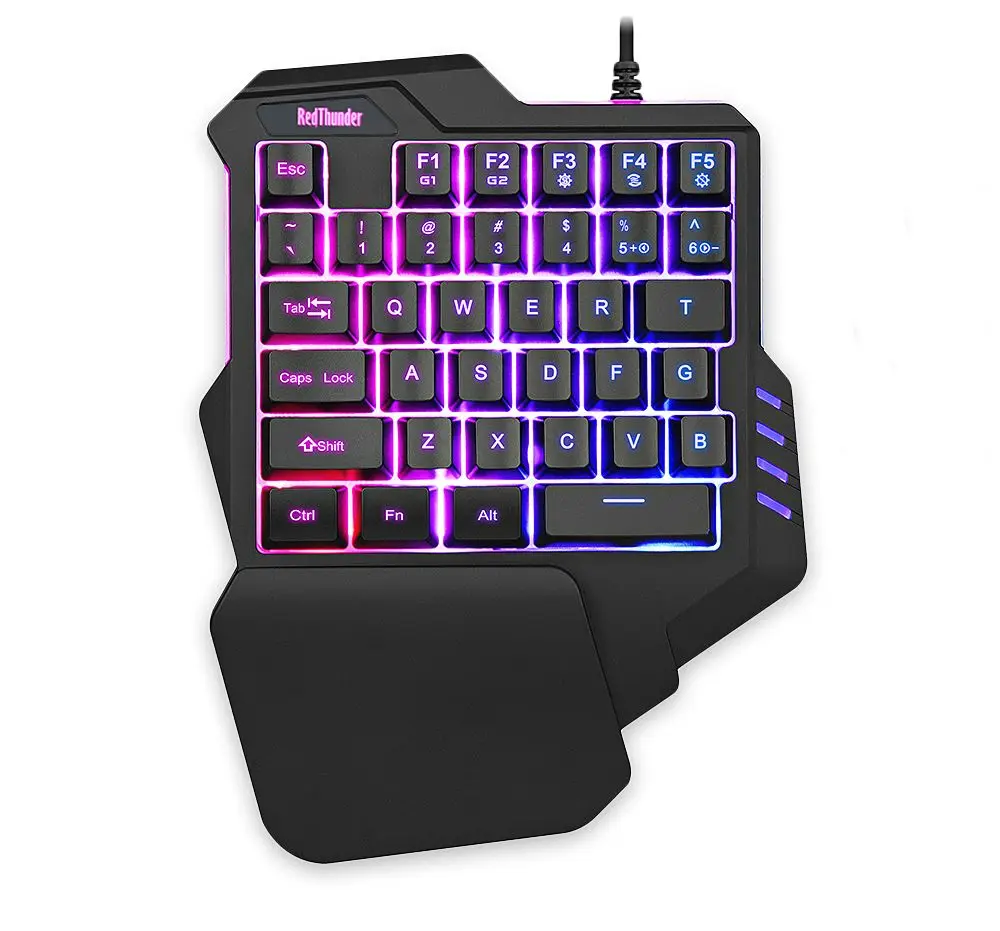 

Игровая клавиатура для одной руки с RGB-подсветкой, портативная игровая мини-клавиатура, Эргономичный игровой контроллер для ПК, PS4, Xbox, гейме...