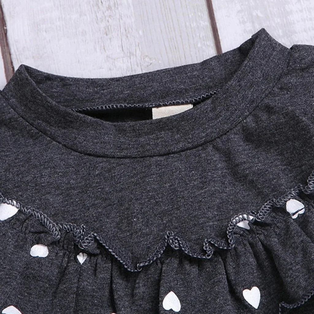 Осенняя Милая Одежда для маленьких девочек комплект из 2 предметов пуловер с