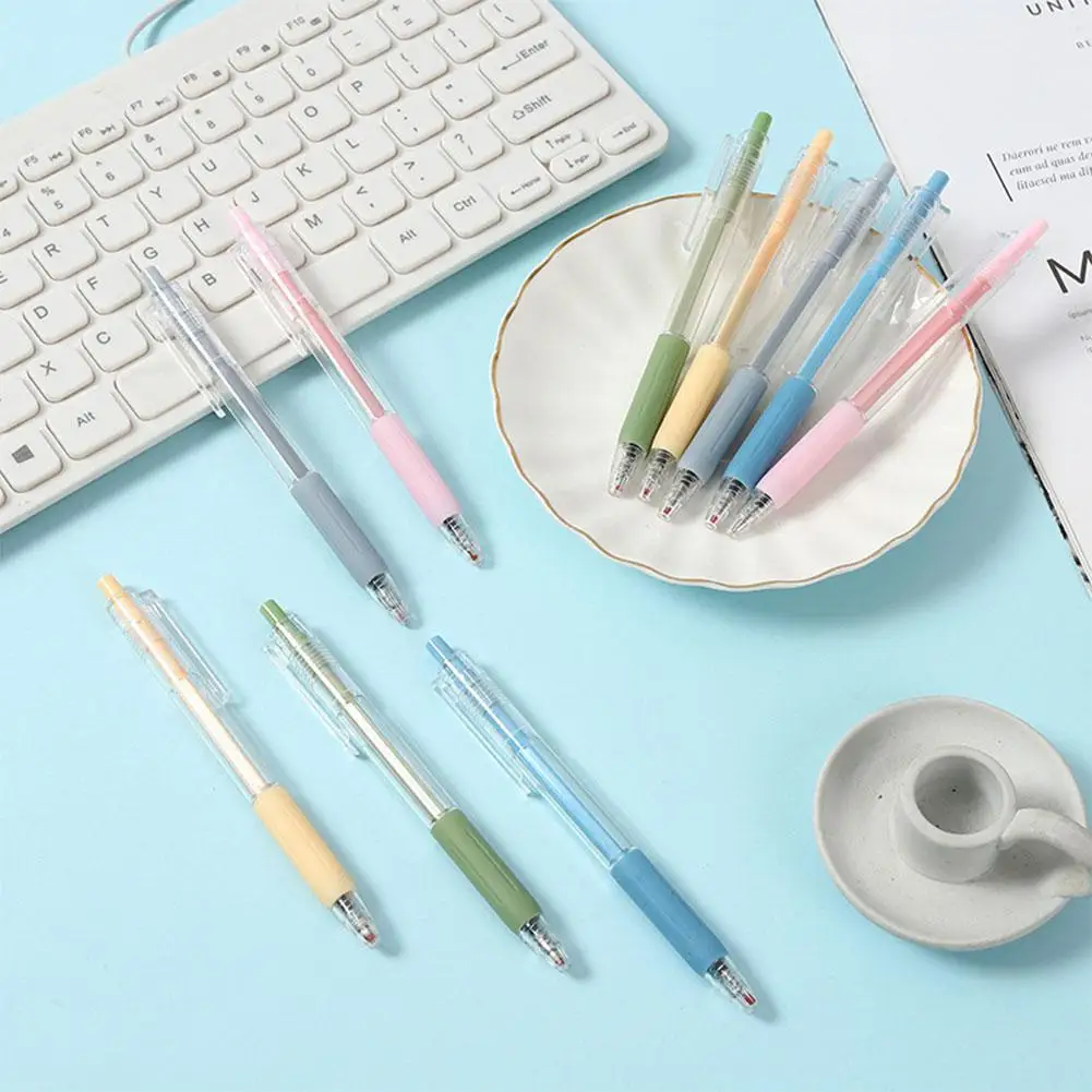 

0,5 мм Выдвижной черная чернильная Шариковая ручка Канцтовары Пресс углерода Ручка гель E6I4