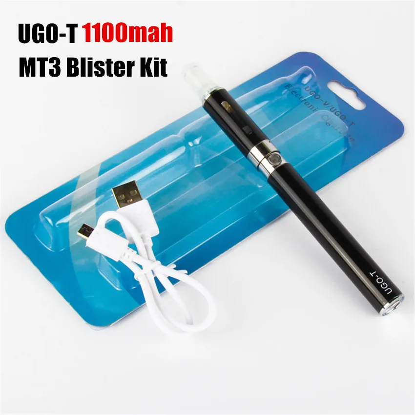 UGO T MT3 блистерный набор электронных сигарет USB Passthrough EVOD электронная сигарета MT3 атомайзер 2,4 мл UGO-T вейп ручка Аккумулятор 1100 мАч