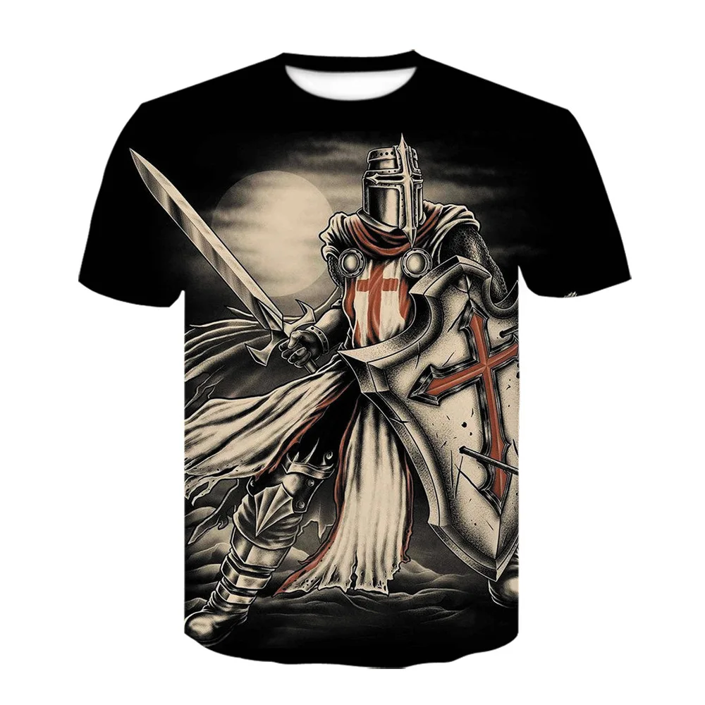

Knight Templar Men's T-shirt 3D Printing T-shirt Knight Templar Fashion Casual T-shirt Hip Hop Harajuku Streetwear Tops