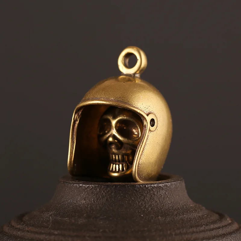 Skull Helmet B Латунный брелок для шлема локомотив Рыцарь Шлем Брелок подвеска Винтаж Медные Брелки цепочки, аксессуары держатель для ключей орнамент - Цвет: Skull Helmet B