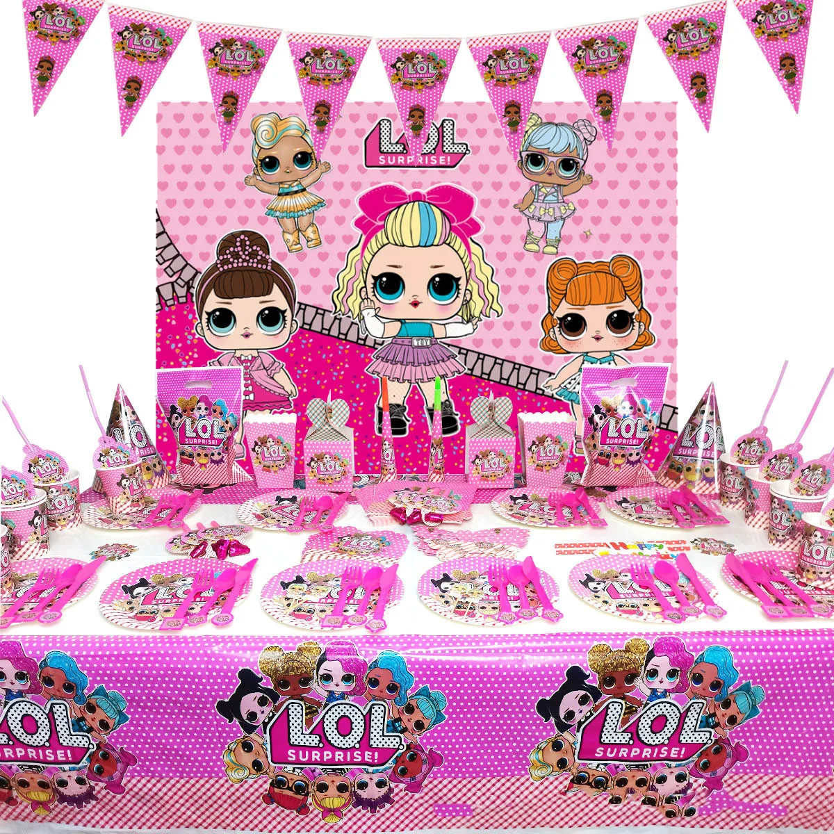 Набор одноразовой посуды для вечерние кукла Ло девочка|Одноразовая посуда