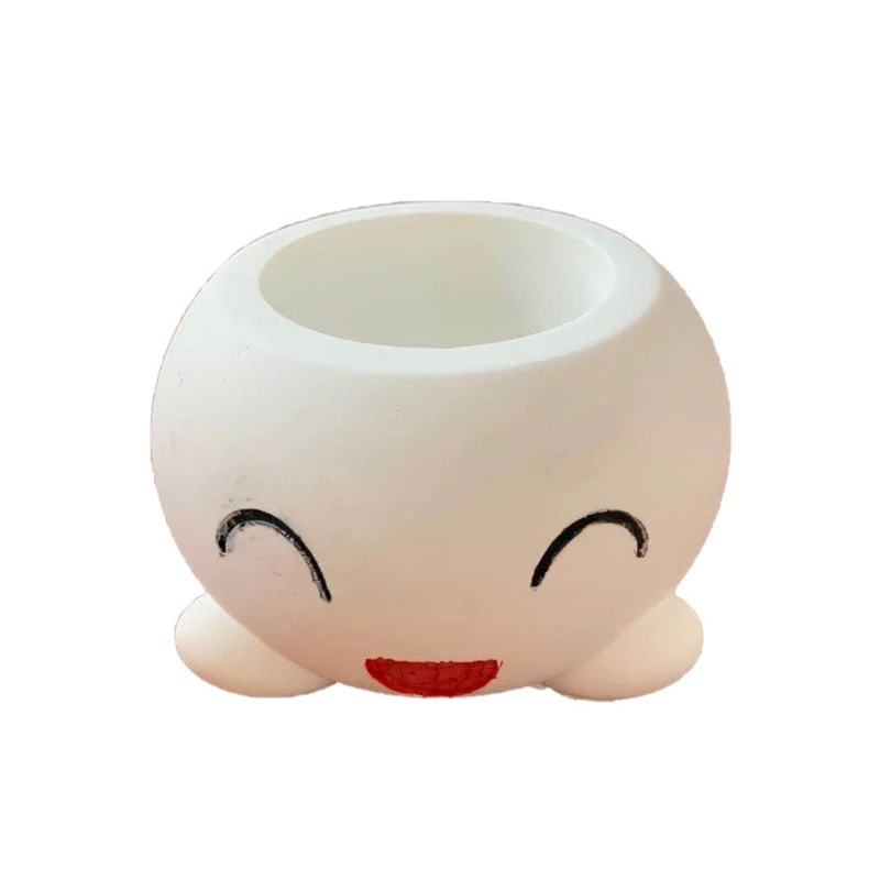 

Smile Expression Flower Pot Silicone Mold for Epoxy Resin Concrete Clay Planter