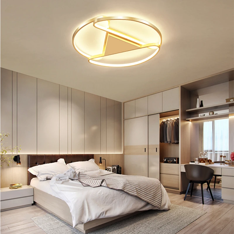 Современная Потолочная люстра с золотым напылением светодиодный круглый