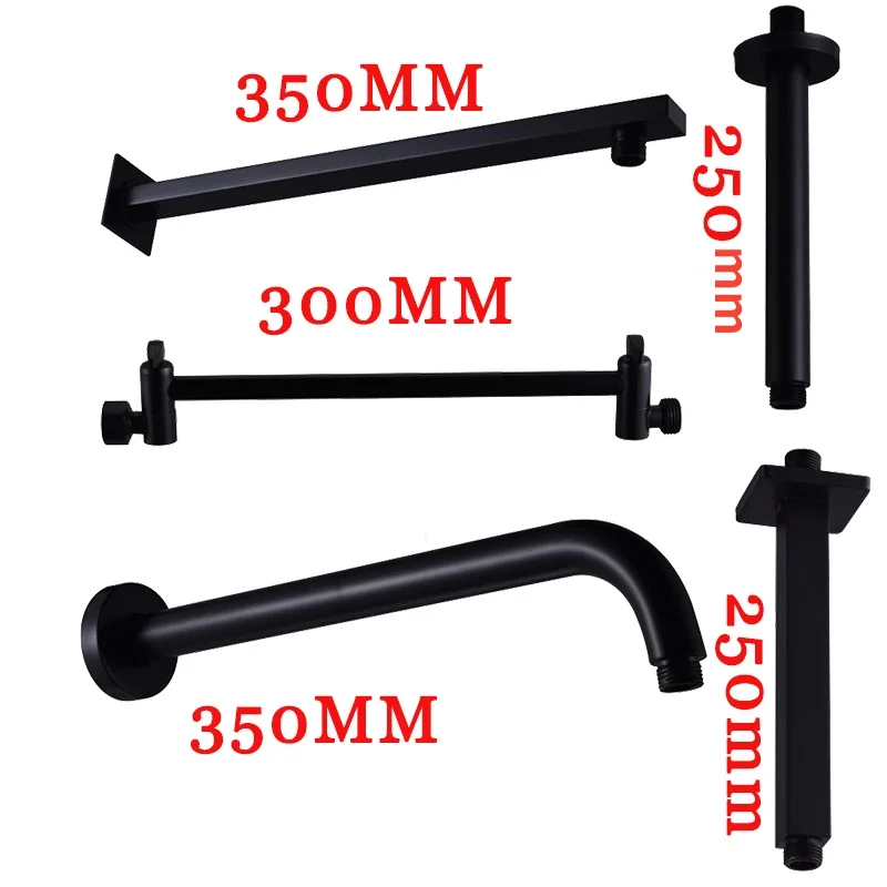 Черная круглая и квадратная душевая ручка многостильный настенный Потолочный