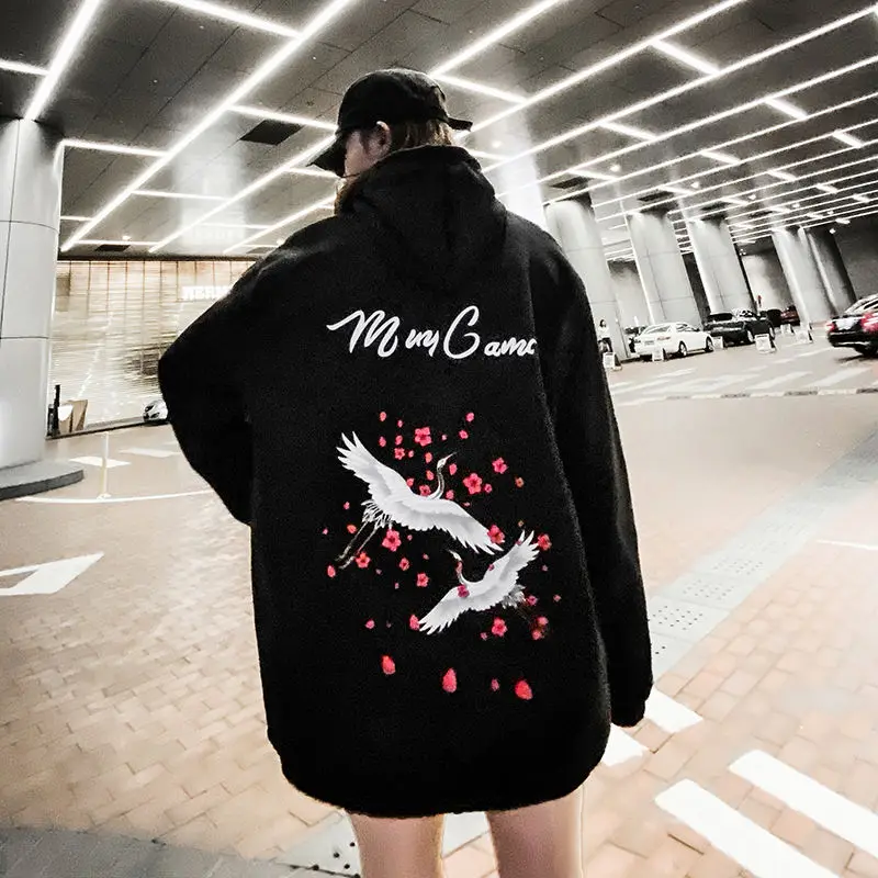 

NiceMix hoodie Couples autumn winter thickening plus velvet hooded sweatershirts Hoodies youth casual tops pullover outwear