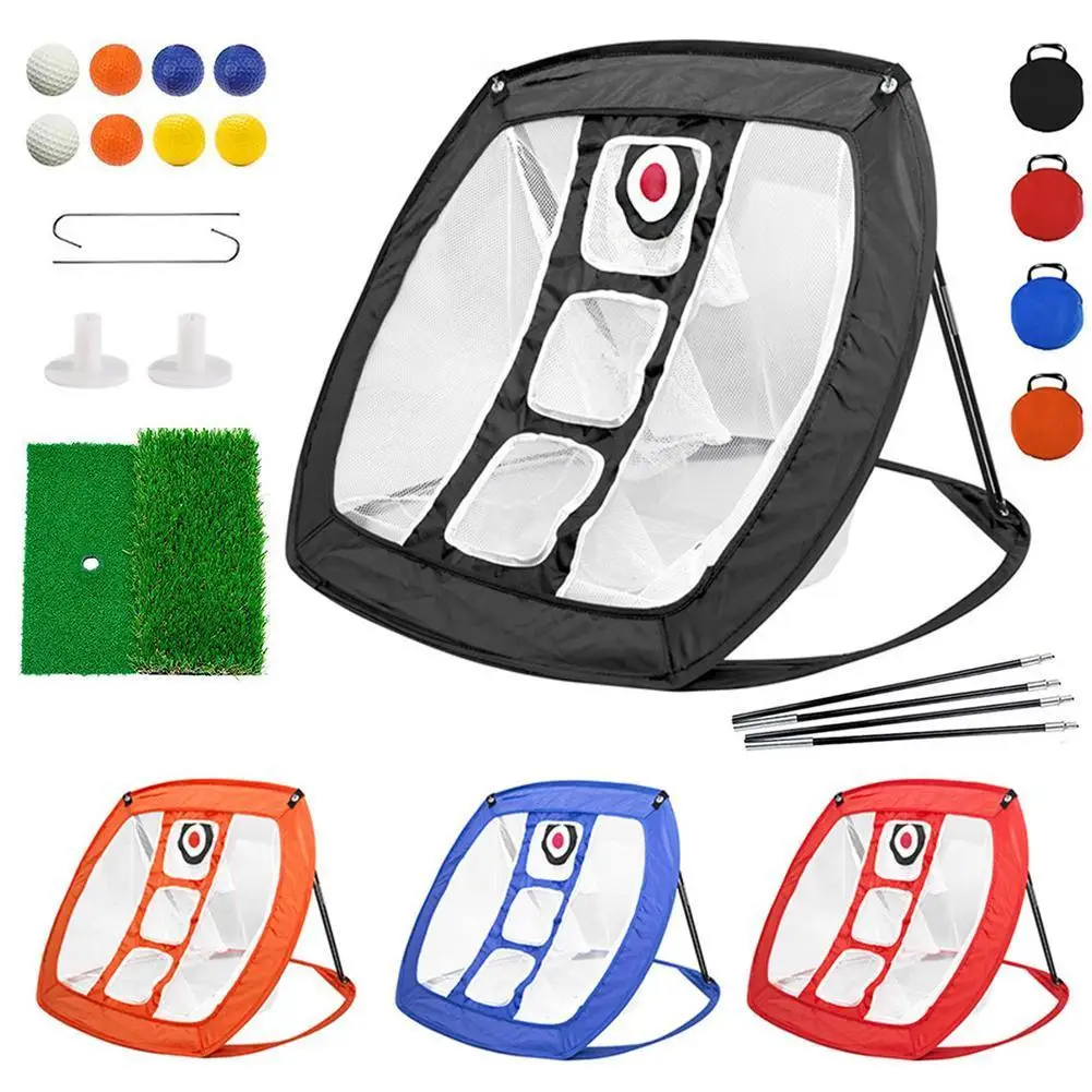 

Golf Chipping Net Set Golf Training Mat Backyard Golf Club Outdoor Target Practice Golf Training Aids Mat Indoor Accuracy Swin