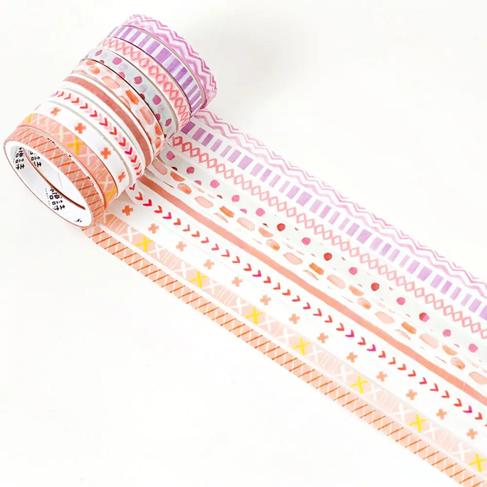 02 10 шт./лот красочная лента washi японский Бумага DIY планировщик изоляционная лента клейкая наклейки с лентами Декоративные Канцелярские Ленты - Цвет: 02