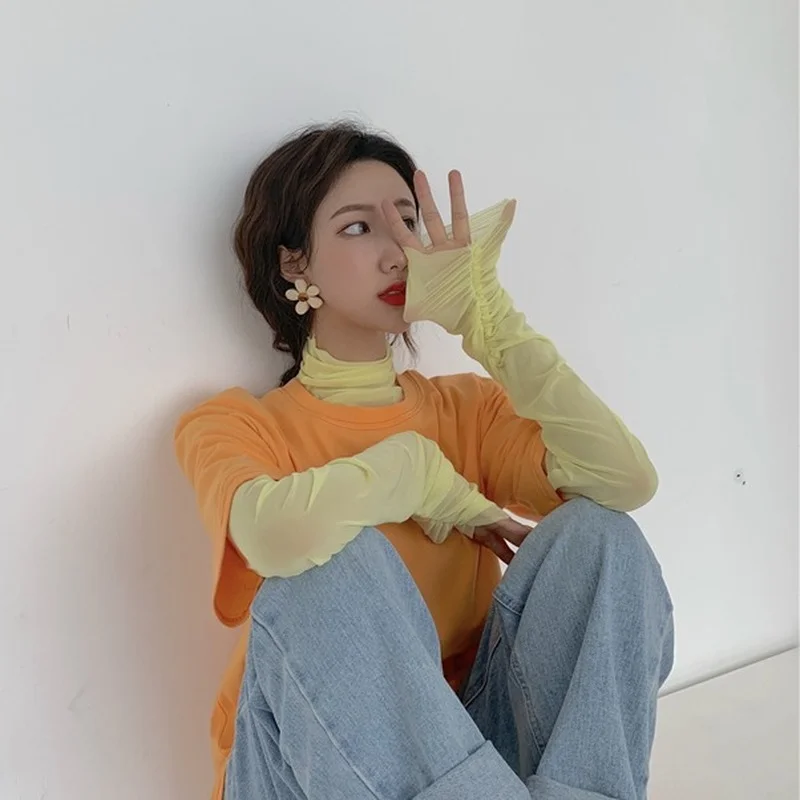 Женские популярные летние солнцезащитные Базовые Футболки с длинным рукавом