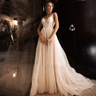 Платье Свадебное в стиле бохо, с V-образным вырезом, без рукавов