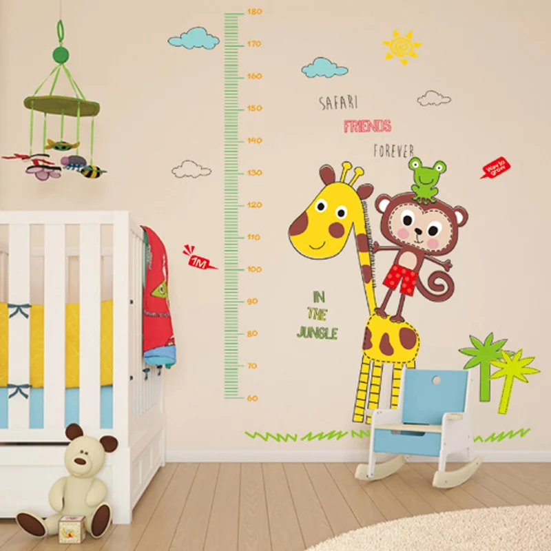 Child Height Growth Charts Wall Sticker Measuring Spacecraft Decals Self-adhesive Decor Art for Kids Room | Дом и сад