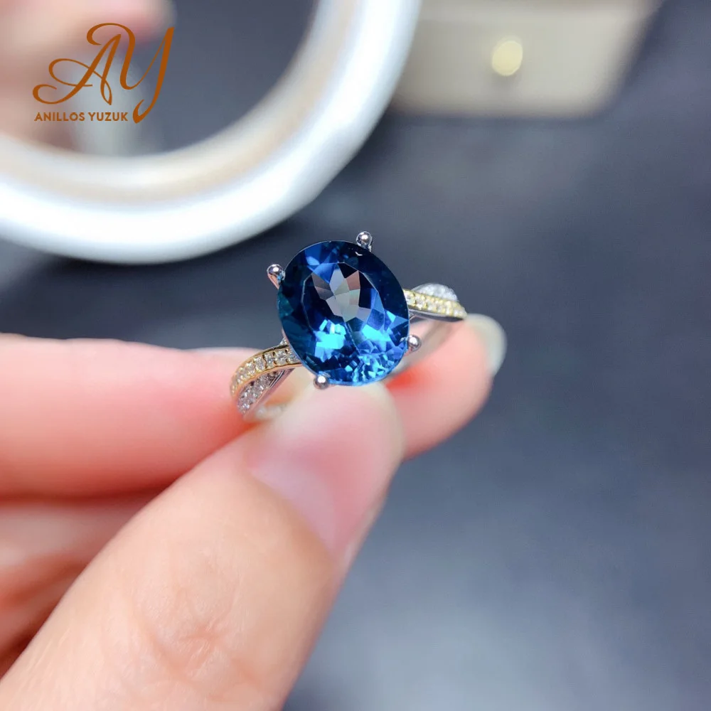 

Роскошный драгоценный камень Anillos Yuzuk, искусственное серебро, искусственный Овальный рубин, сапфир, свадебное обручальное простое кольцо, ю...