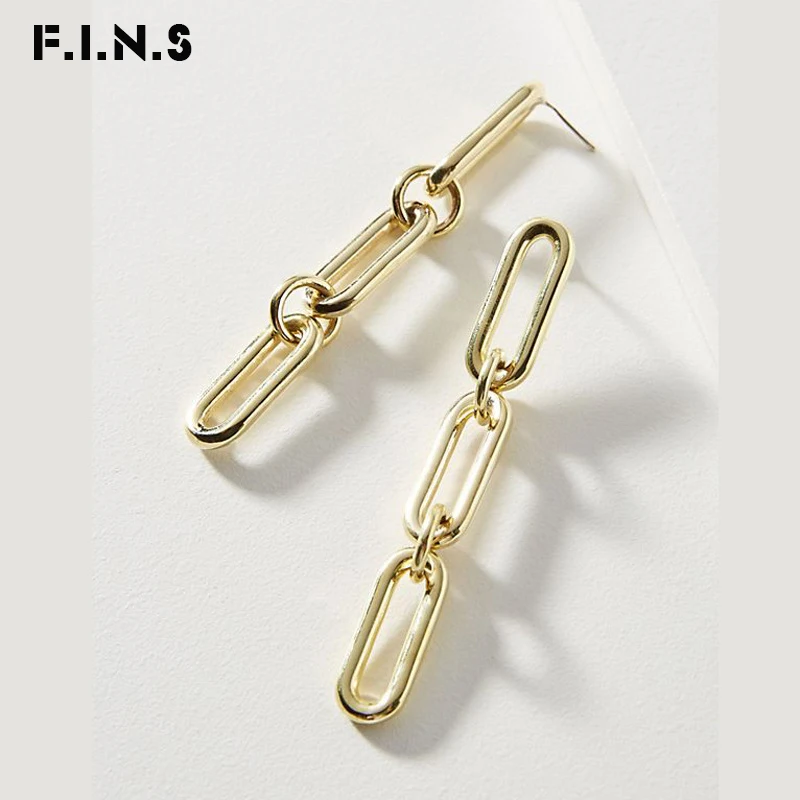 Женские Классические висячие серьги F.I.N.S длинные серьги-цепочки в Корейском