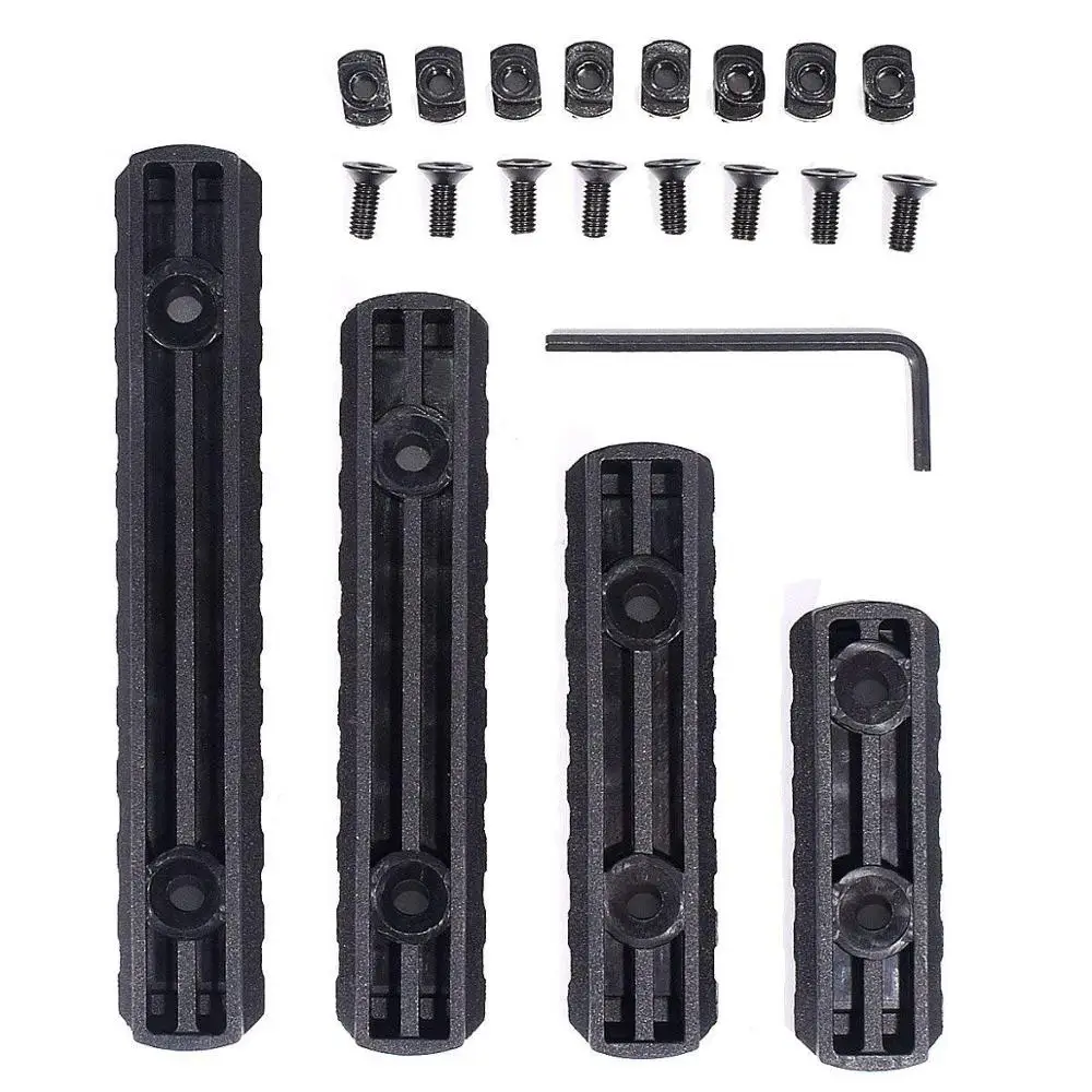 TOtrait 4pcs Rail Section Rifle Polymer M-LOK 20mm Picatinny Weaver Set Hand Guard Hunting | Спорт и развлечения