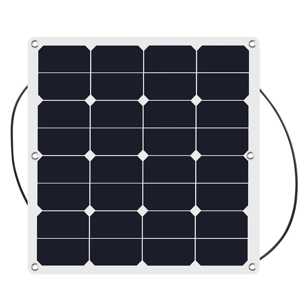 Портативная Высокая Эффективность 50 Вт 18 в sunpower ламинированная полугибкая солнечная панель 12 в солнечное зарядное устройство водонепроницаемый 2 шт