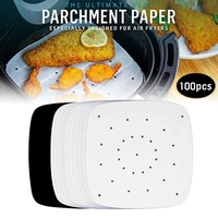 100pcs air fryer parchment paper sheets accessories for airfryer frying cooking baking barbecue food mat fast baking paper