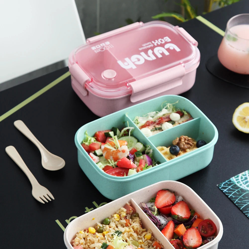 Герметичный Ланч бокс с крышкой 3 отделения пищевой контейнер школьные