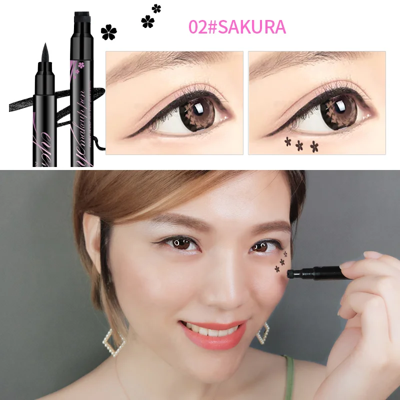 SHVYOG подводка для глаз с двойной головкой ЧЕРНЫЙ жидкий черный стойкий