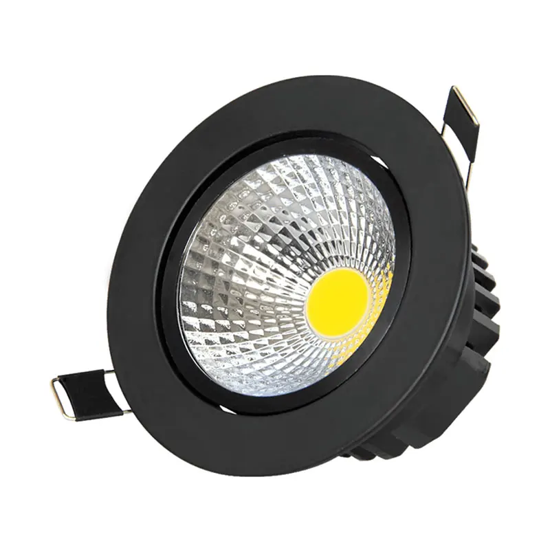 Черный круглый Dimmable утопило светодиодный потолочный COB светильник 5 W/7 W/9 W/12