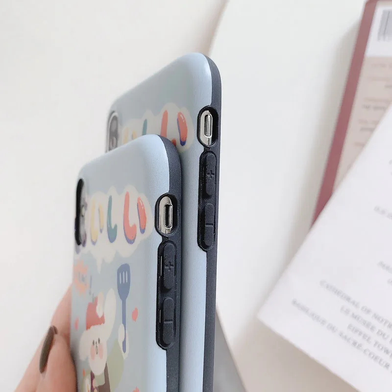 Милый чехол для телефона с мультяшным кроликом iPhone 6 6s 7 8 Plus X Xs XR Max мягкий из ТПУ |