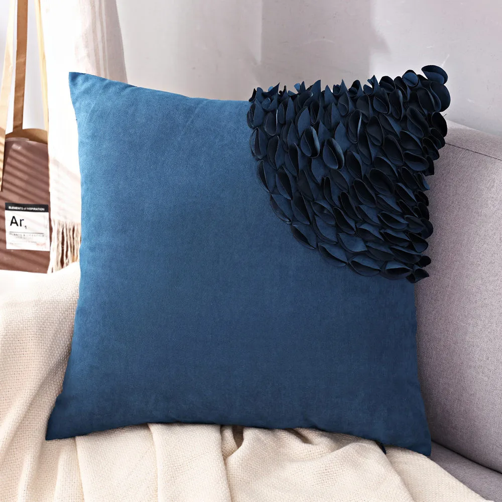 

2pcs Pillow Cover 45*45 cm Suede Handmade Flower Petal Pillow Case Nordic Style Sofa Cushion Cover For House Home Decorate