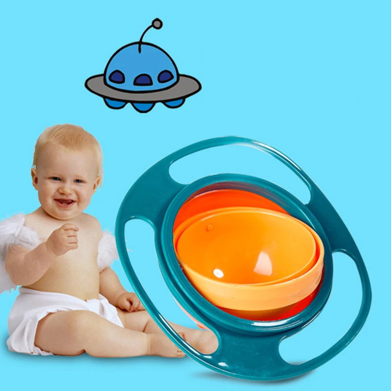 

Child Feeding Tool 360 Degree Rotation Balance Bowl Gyro Bowl UFO Bowl Baby Shatter-resistant Bowl Practical Design