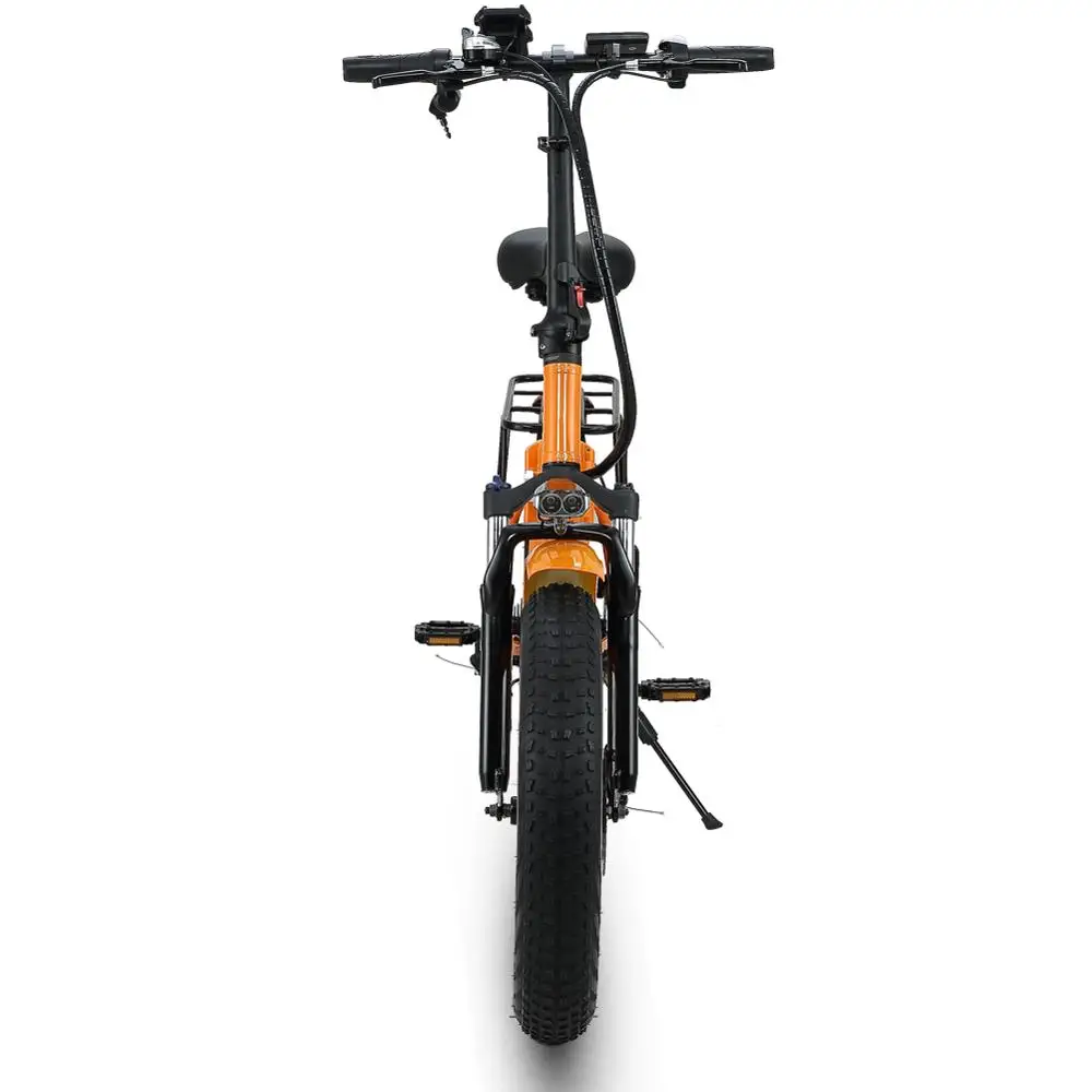 Складной электрический велосипед горный пляжный оранжевый 20 дюймов 500 Вт 48 В Ач