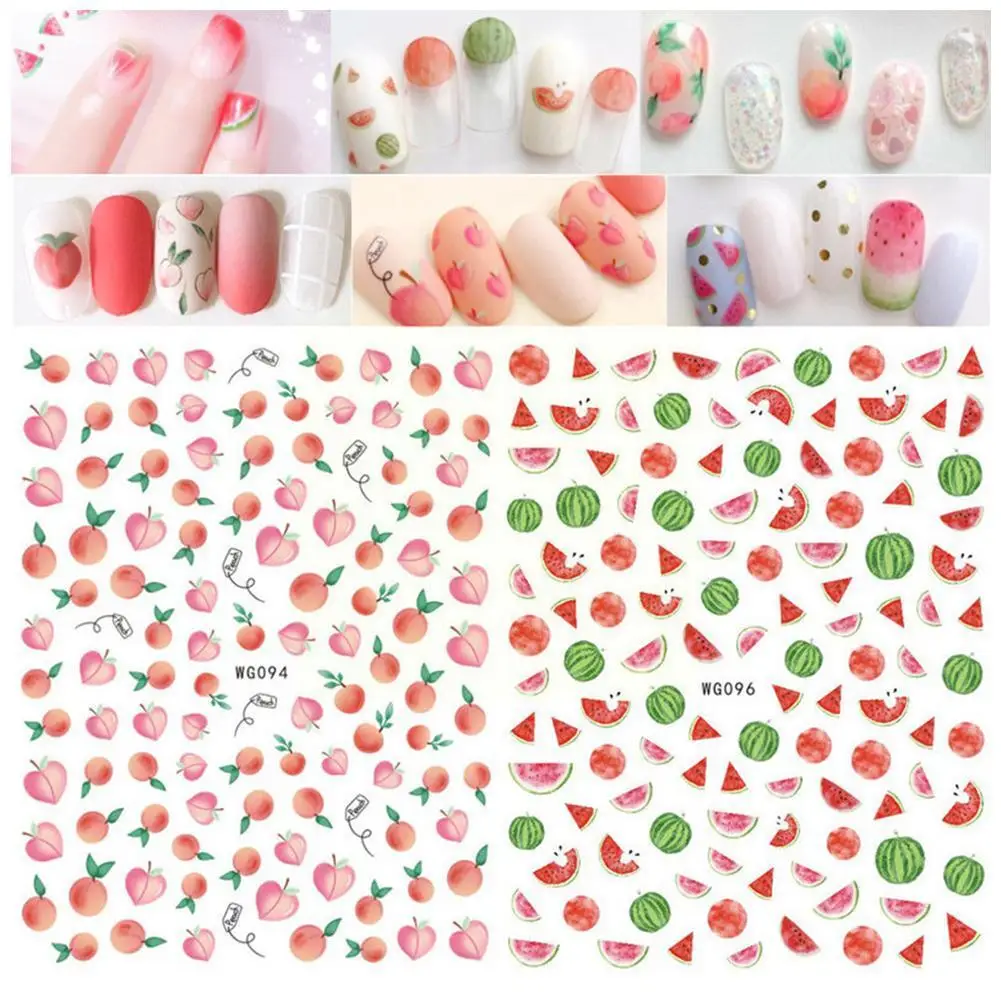 2021 New Spring Summer Fruits Sliders Nails 3D Nail Hot Design Decoration Foil Supplie Tips Sticker Sell D X1J8 | Красота и здоровье