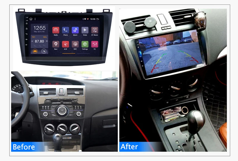 Для Mazda 3 2004 2013 maxx axela android 9 0 автомобильный DVD gps Радио стерео 4G + 64G wifi бесплатная