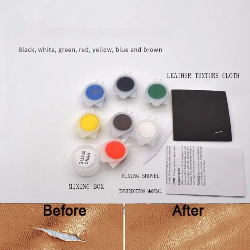 

Sofas Leather Vinyl Repair Tool DIY Kit No Heat Liquid Car Seat Hole Rips Burns