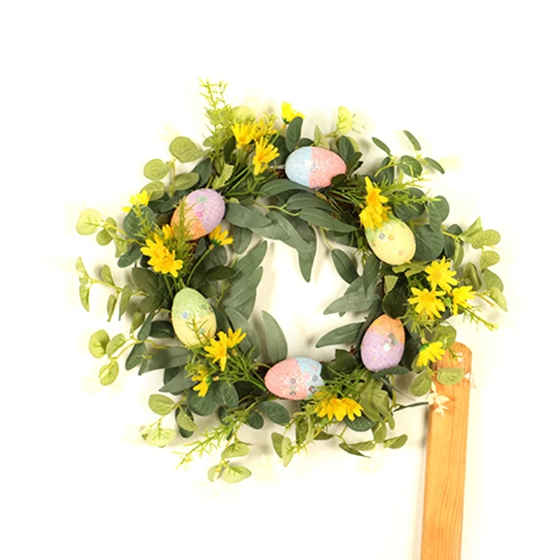 

Пасхальное моделирования цветок Яйцо украшения венок из ротанга гирлянды подвески, подвесные украшения DIY ручной работы дома вечерние рекв...