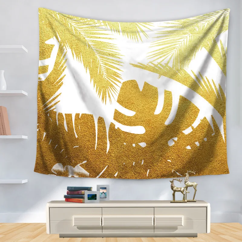 Золотые гобелены с листьями домашний декор настенная Подвеска для гостиной