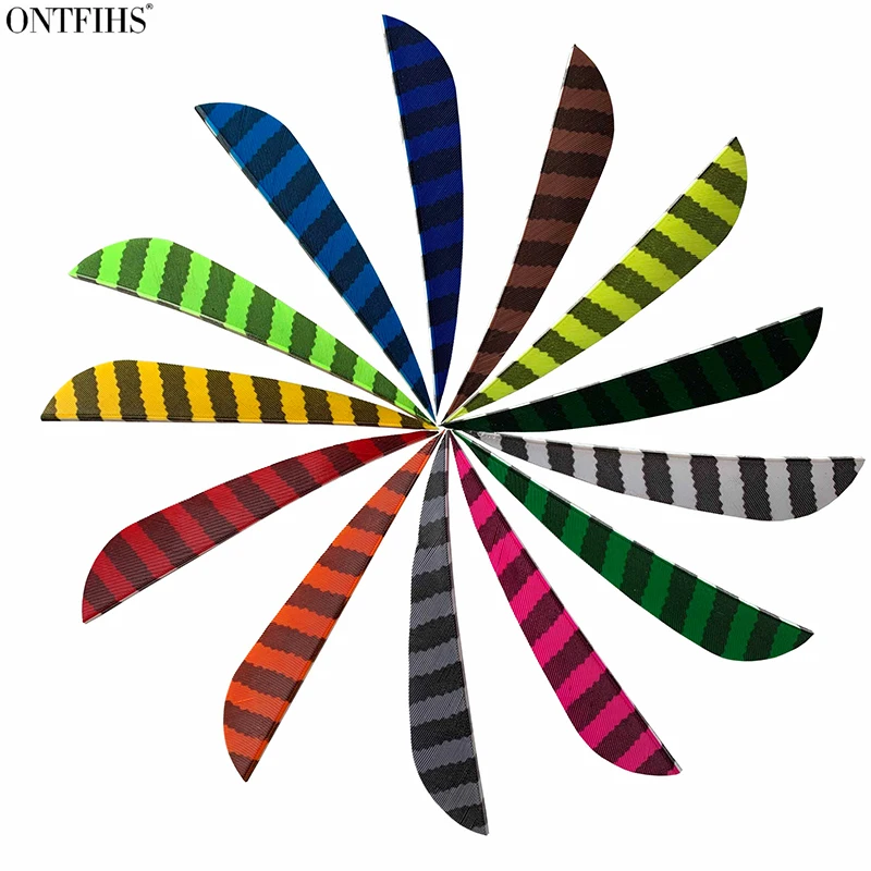 50 шт. Настоящие пучки стрелковых перьев ONTFIHS 4 дюйма охоты на падение формы дроп-шейп.