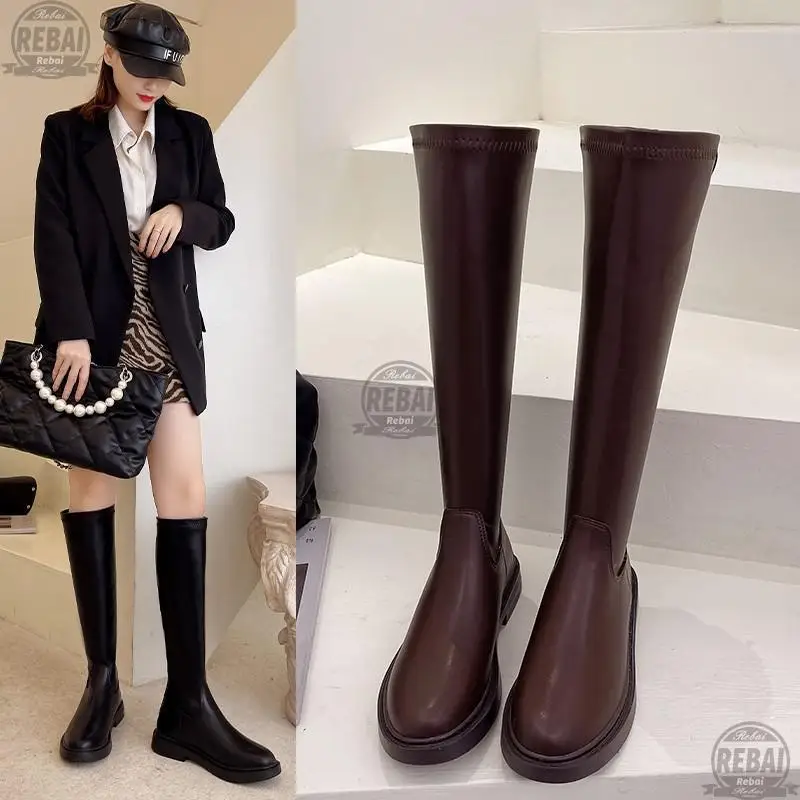 

Новые зимние теплые кожаные модели сапог на меху, женская обувь до колена, женские модные длинные сапоги, женские сапоги, женские сапоги 35-40