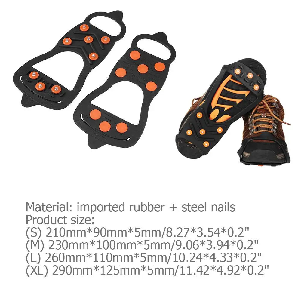 

Hot Sale Fishing Lock Buckle Not Easy to Damage 8 Studs Outdoor Ice Snow Shoe Spiked Grip Cleat Crampons Anti Slip Shoe Cover