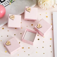 pink red green jewelry box gifts case with cover pendant rings earrings necklace packaging boxes square package accessories