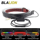 Светодиодный спойлер из углеродного волокна, автомобильные поворотники, ДХО, 130 см, многофункциональный задний стоп-сигнал, автомобильная задняя лампа