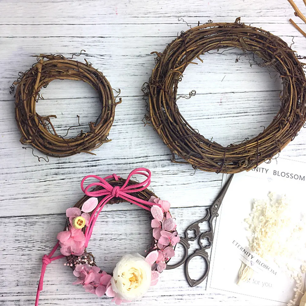 Венок из ротанга 20-35 см свадебное украшение ручной работы плетеная ткань