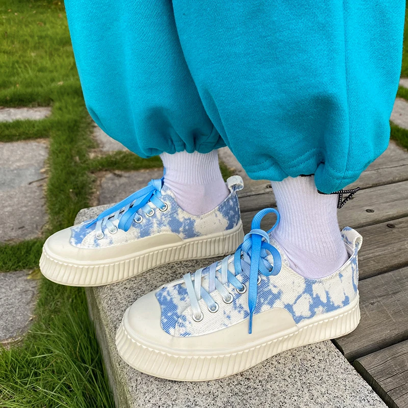 

Mixed Colors Canvas Shoes Women Spring Autumn Low Cut Casual Sneakers Lace Up Comfortable Vulcanized Shoes Woman Trainers Girls