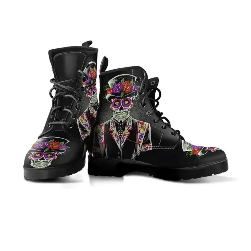 

Ladies 2021 Martons winter English style platform sole skeleton boots for ladies