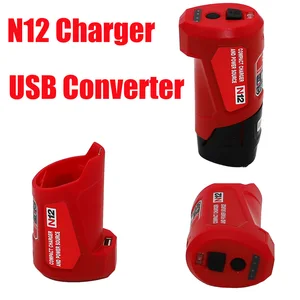 n12 charger converter usb power charging adapter for milwaukee 48 59 1201 m12 li ion battery adapter mobile phone power source free global shipping