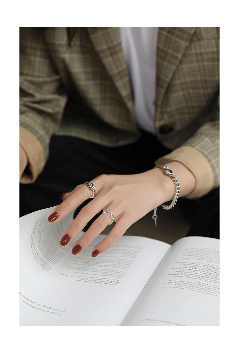 

Real 925% Sterling Wave Opening Ring For Charming Women Party Fashion Fine Jewelry Classic Accessories