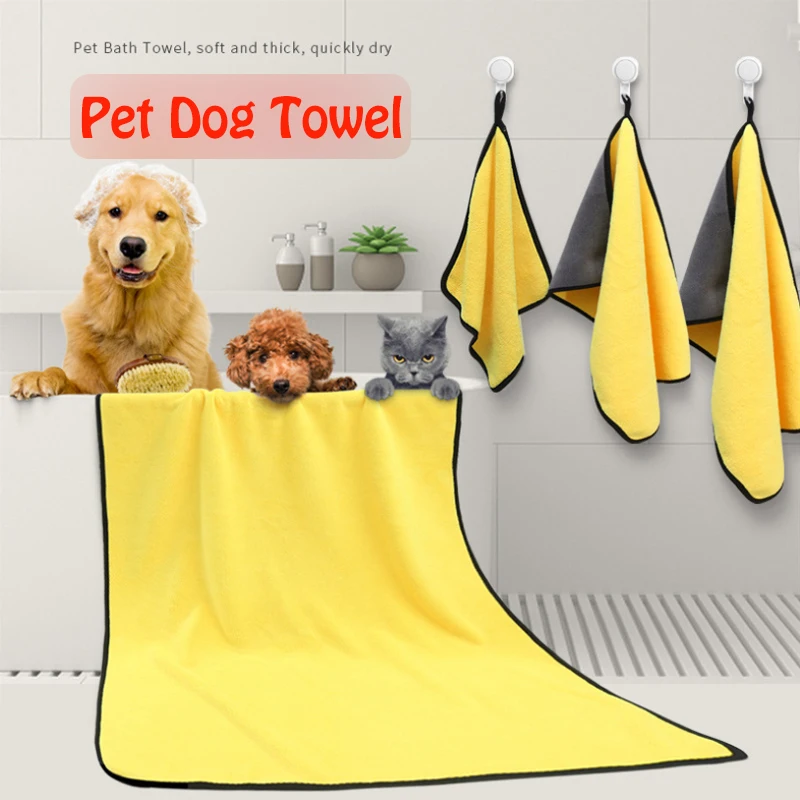 

Pet Dog Bath Towels Microfiber Blanket Shower Foot Towel Drying Hair Paws Cleaner Soakers Plaid for Small Cats Medium Large Dogs
